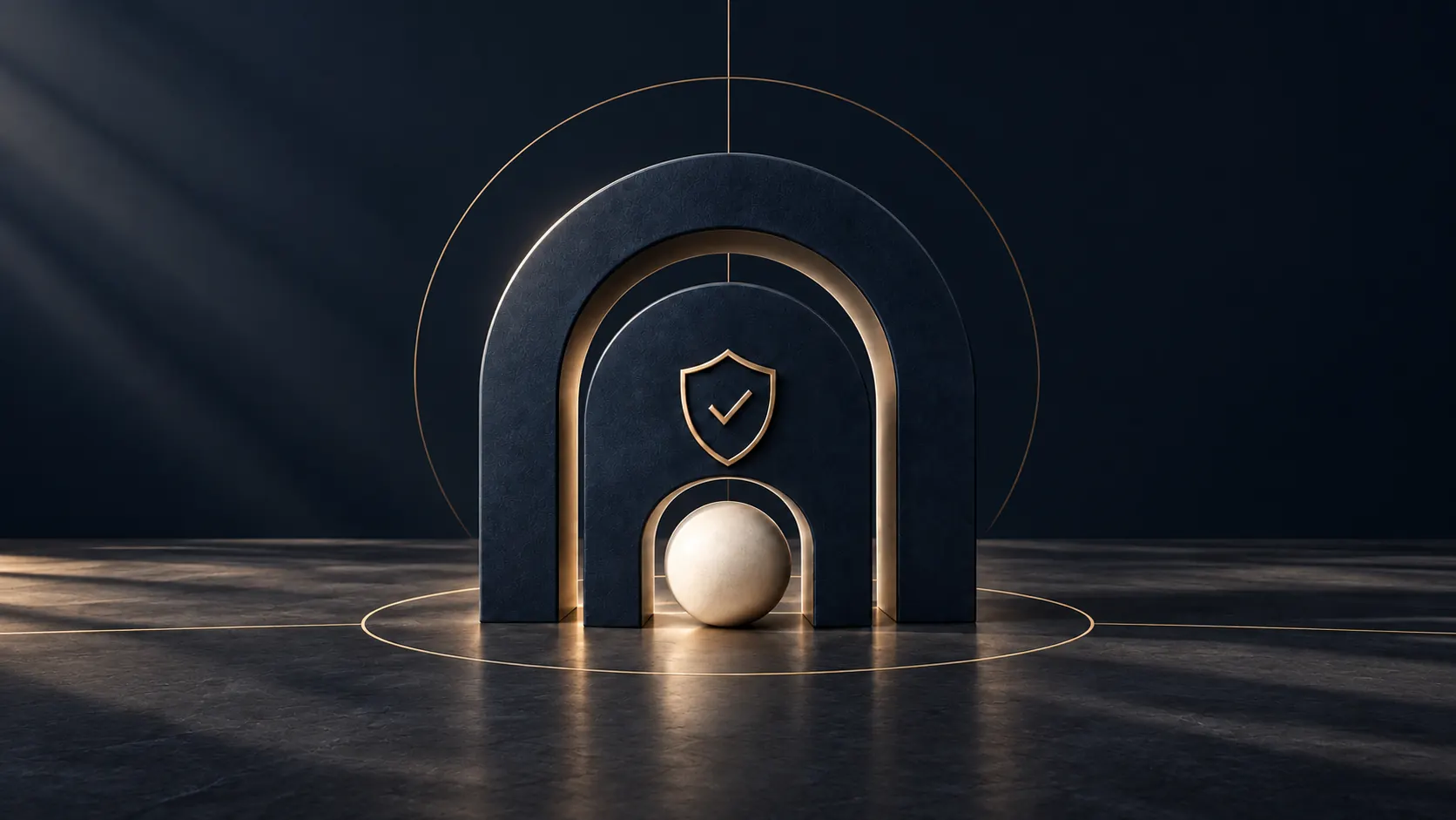 Bogen mit Schutzschild-Symbol